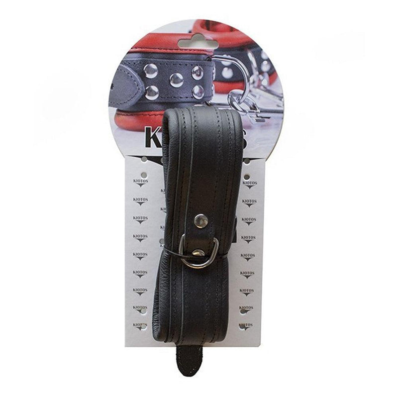 Kiotos - Leren Collar 5 cm Gevoerd - Zwart-Erotiekvoordeel.nl