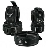 Kiotos - Leren Collar 5 cm Gevoerd - Zwart-Erotiekvoordeel.nl