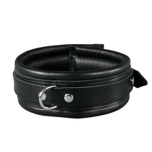 Kiotos - Leren Collar 5 cm Gevoerd - Zwart-Erotiekvoordeel.nl