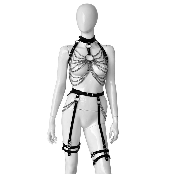 Kiotos Leather - Leren Dames Set met Kettingen - The New Woman-Laced-up.nl