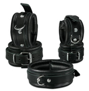 Kiotos - Leren Enkelboeien 5 cm Breed Gevoerd - Zwart-Erotiekvoordeel.nl
