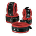 Kiotos Leather - Leren Enkelboeien 5 cm Breed Gevoerd - Zwart/Rood-Laced-up.nl