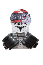 Kiotos - Leren Enkelboeien 6.5 cm Breed Gevoerd - Zwart-Erotiekvoordeel.nl
