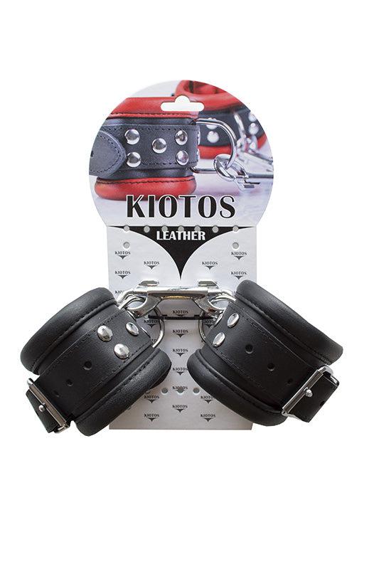 Kiotos - Leren Enkelboeien 6.5 cm Breed Gevoerd - Zwart-Erotiekvoordeel.nl