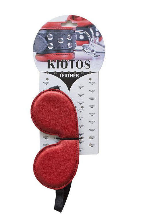 Kiotos Leather - Leren Oogmasker Gevoerd - Rood-Laced-up.nl