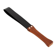 Kiotos - Paddle van PU leer met houten handvat - Bruine Plak - Lengte 30 cm-Laced-up.nl