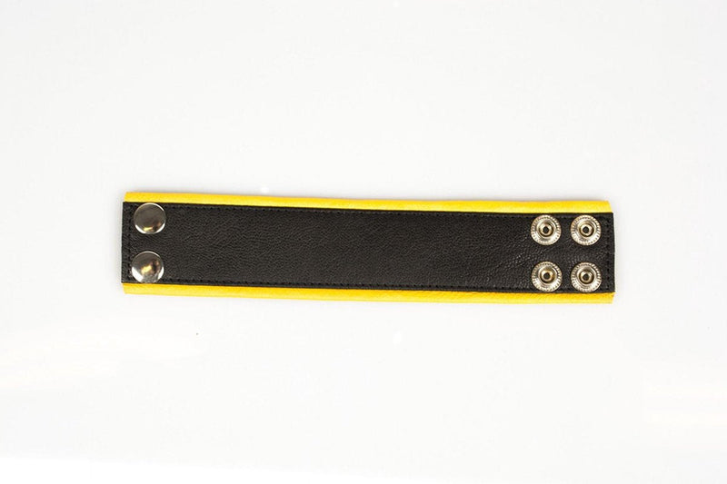 Kiotos - Polsband - Leren Armband - Geel Zwart-Erotiekvoordeel.nl