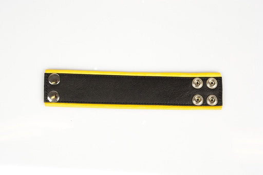 Kiotos - Polsband - Leren Armband - Geel Zwart-Erotiekvoordeel.nl