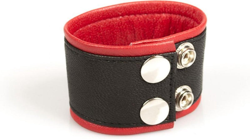 Kiotos - Polsband - Leren Armband - Rood Zwart-Erotiekvoordeel.nl