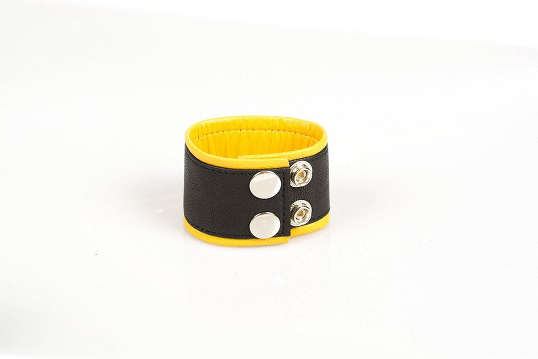 Kiotos Leather - Polsband - Leren Armband - Geel Zwart-Laced-up.nl
