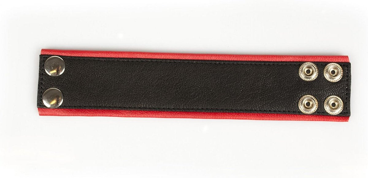 Kiotos Leather - Polsband - Leren Armband - Rood Zwart-Laced-up.nl