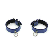 Kiotos - Polsboeien Leder met Kleine O-ring - Blauw-Erotiekvoordeel.nl