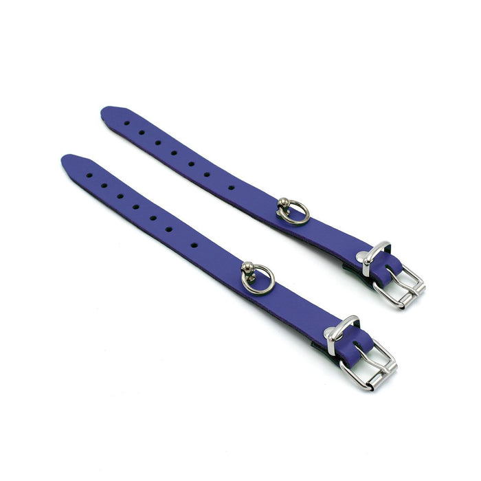 Kiotos Leather - Polsboeien Leder met Kleine O-ring - Blauw-Laced-up.nl