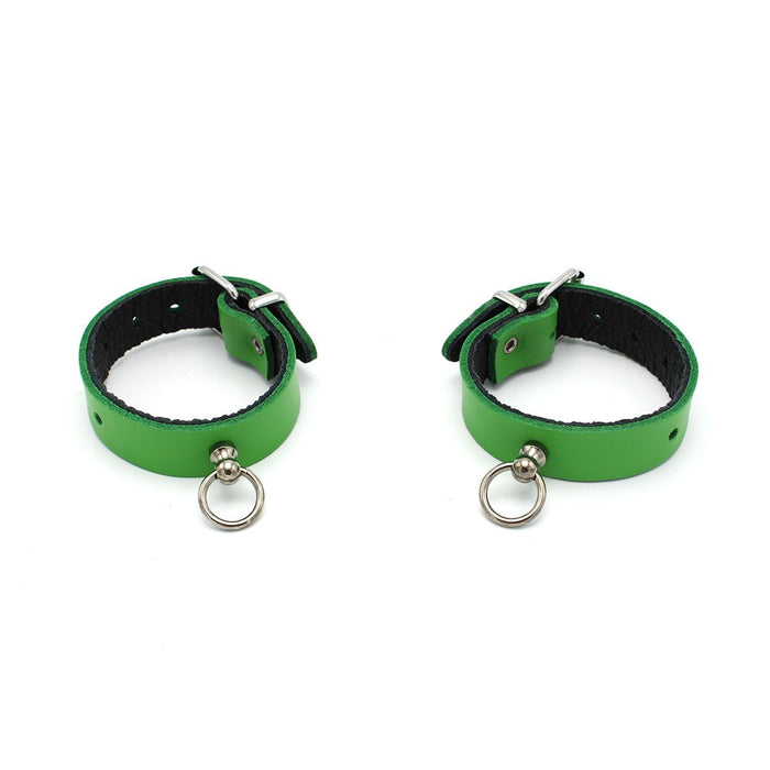 Kiotos Leather - Polsboeien Leder met Kleine O-ring - Groen-Laced-up.nl