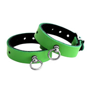 Kiotos - Polsboeien Leder met Kleine O-ring - Groen-Erotiekvoordeel.nl