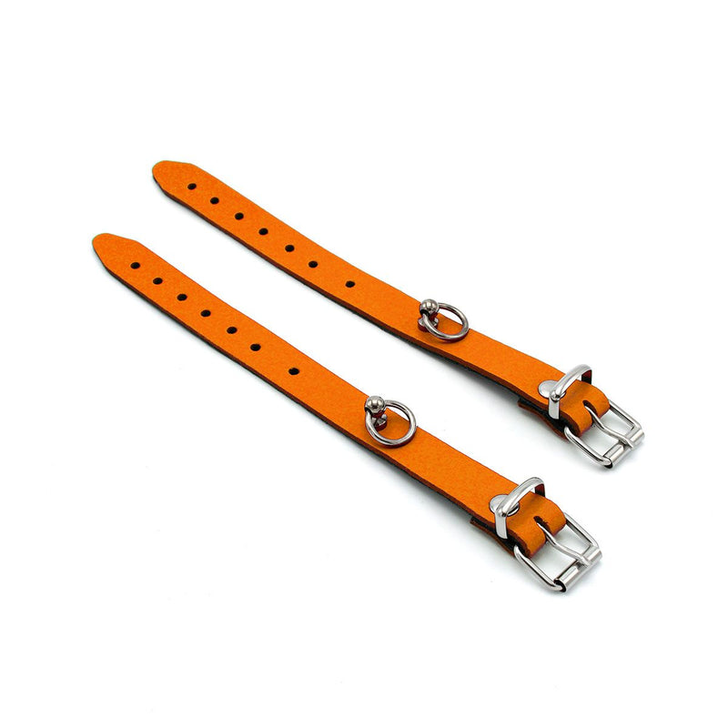 Kiotos - Polsboeien Leder met Kleine O-ring - Oranje-Erotiekvoordeel.nl