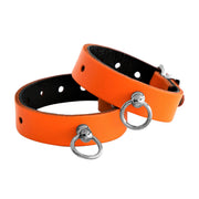 Kiotos - Polsboeien Leder met Kleine O-ring - Oranje-Erotiekvoordeel.nl