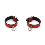 Kiotos Leather - Polsboeien Leder met Kleine O-ring - Rood-Laced-up.nl