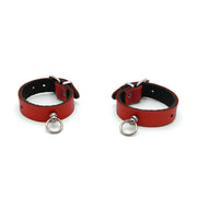 Kiotos - Polsboeien Leder met Kleine O-ring - Rood-Erotiekvoordeel.nl