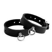 Kiotos Leather - Polsboeien Leder met Kleine O-ring - Zwart-Laced-up.nl