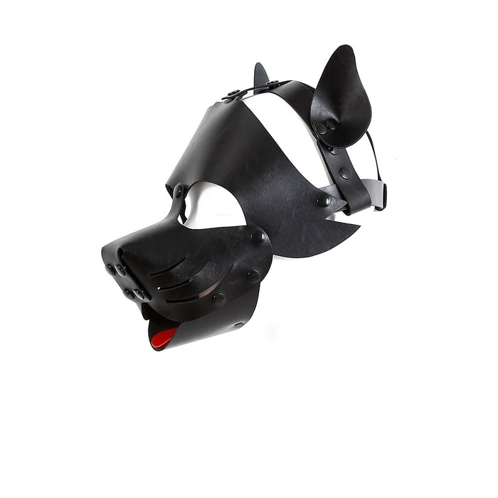 Kiotos Leather - Puppy Masker - Dog Hood - Kunstleer - Zwart-Laced-up.nl