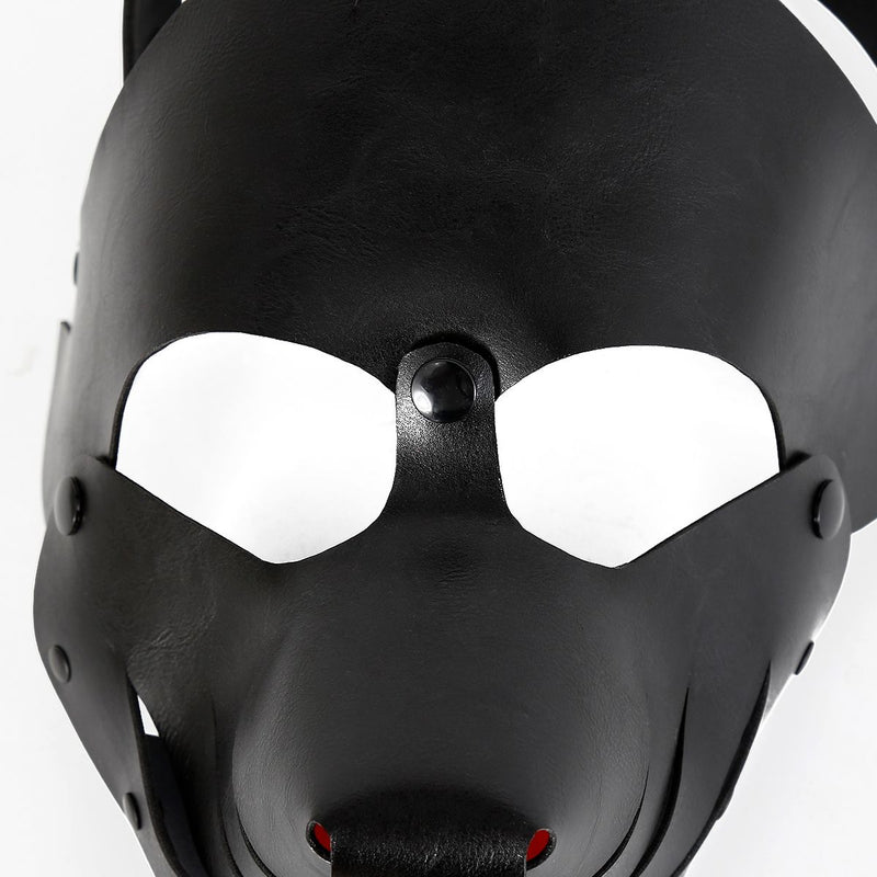 Kiotos - Puppy Masker - Dog Hood - Kunstleer - Zwart-Erotiekvoordeel.nl