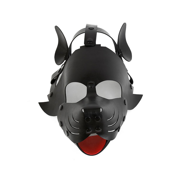 Kiotos Leather - Puppy Masker - Dog Hood - Kunstleer - Zwart-Laced-up.nl