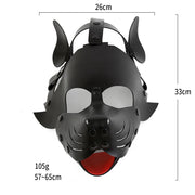 Kiotos - Puppy Masker - Dog Hood - Kunstleer - Zwart-Erotiekvoordeel.nl