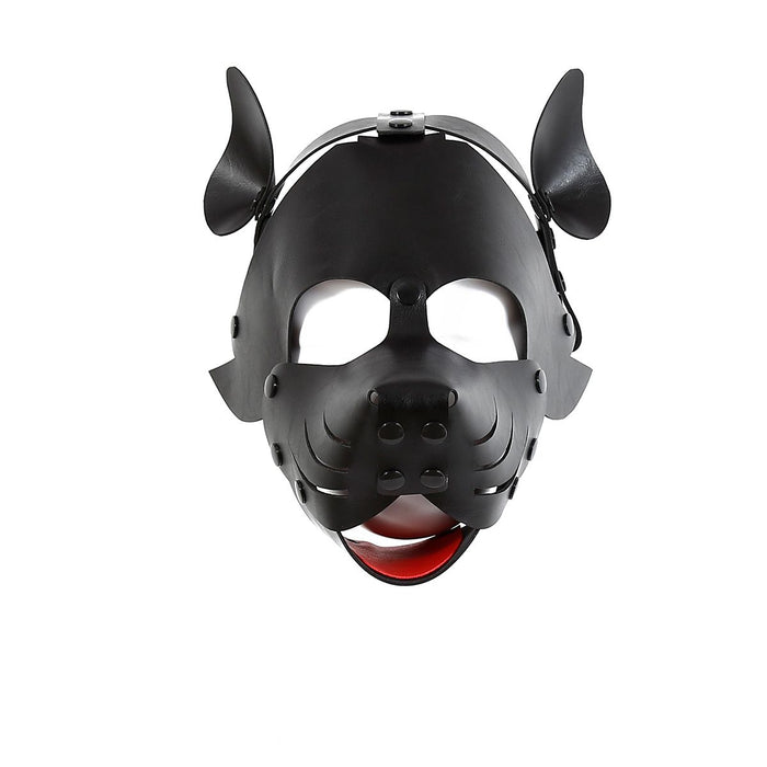 Kiotos Leather - Puppy Masker - Dog Hood - Kunstleer - Zwart-Laced-up.nl