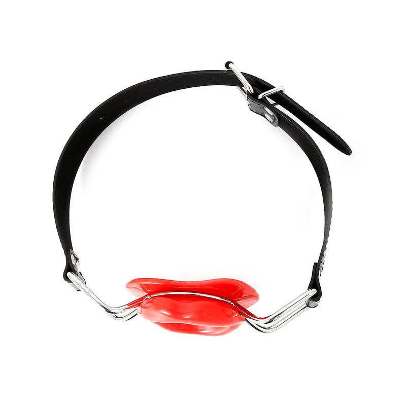 Kiotos Leather - Rode Mondknevel met Rode Lippen - Fascinerende Toevoeging voor Intiem Plezier-Laced-up.nl