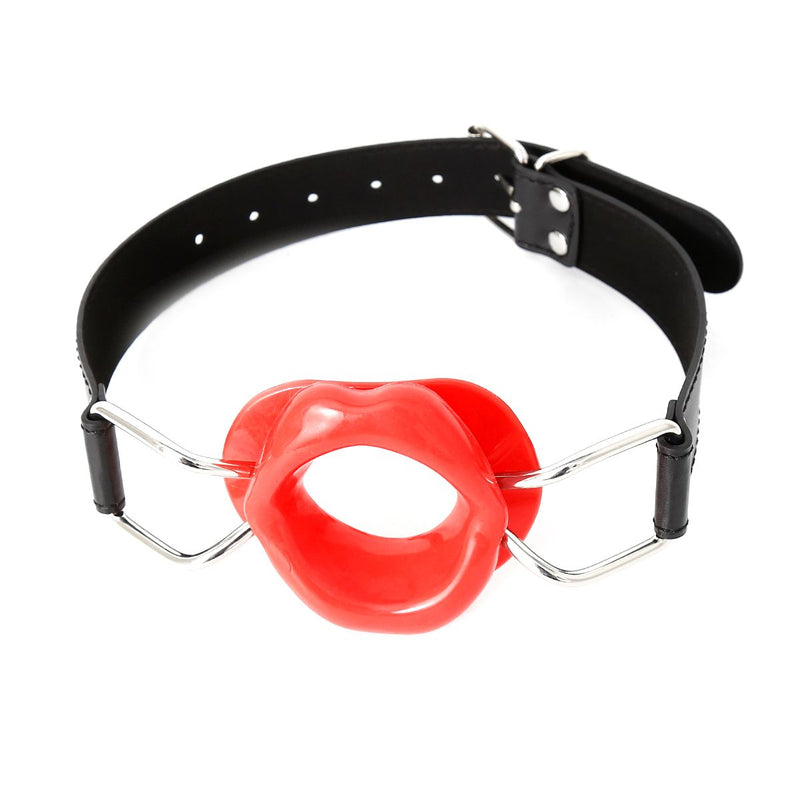 Kiotos Leather - Rode Mondknevel met Rode Lippen - Fascinerende Toevoeging voor Intiem Plezier-Laced-up.nl