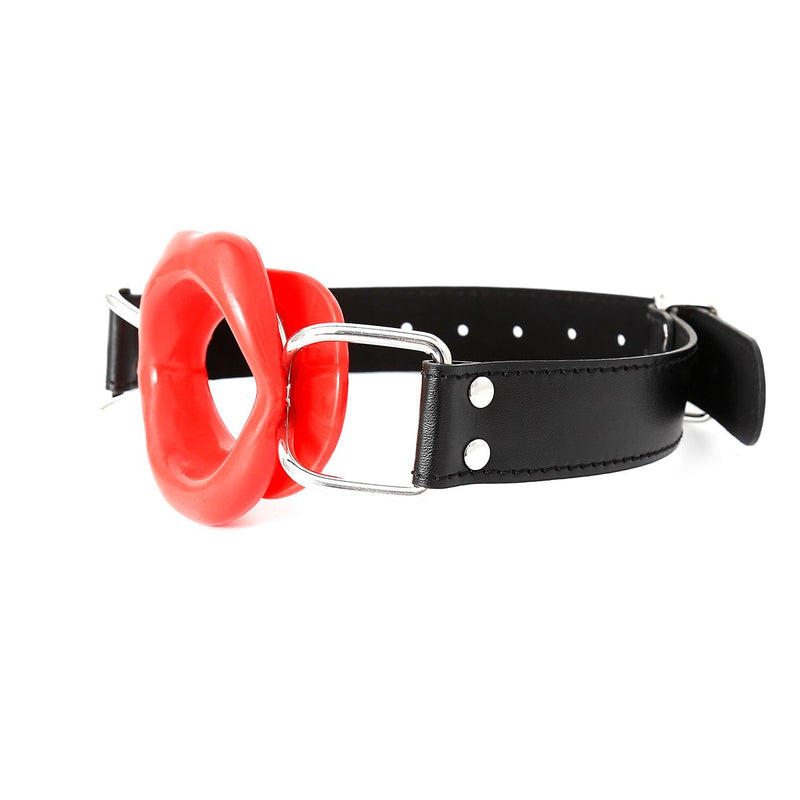 Kiotos Leather - Rode Mondknevel met Rode Lippen - Fascinerende Toevoeging voor Intiem Plezier-Laced-up.nl