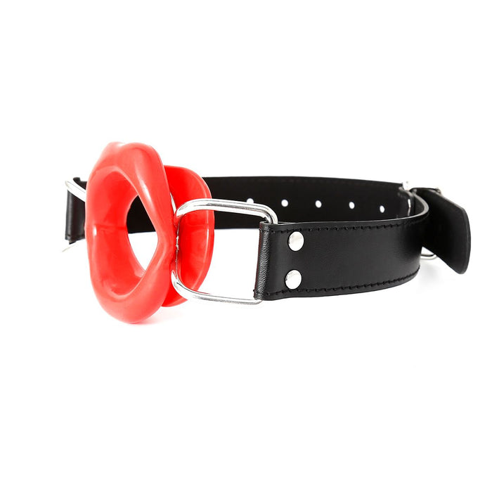 Kiotos Leather - Rode Mondknevel met Rode Lippen - Fascinerende Toevoeging voor Intiem Plezier-Laced-up.nl