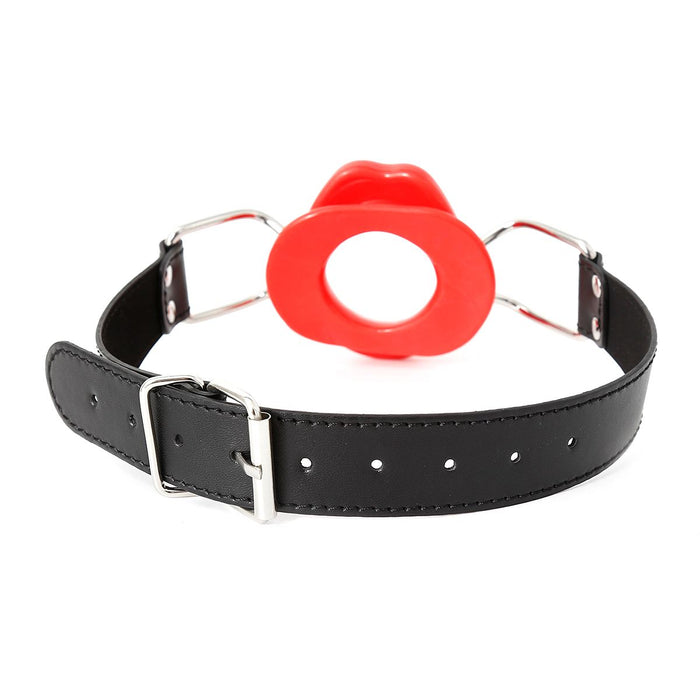 Kiotos Leather - Rode Mondknevel met Rode Lippen - Fascinerende Toevoeging voor Intiem Plezier-Laced-up.nl