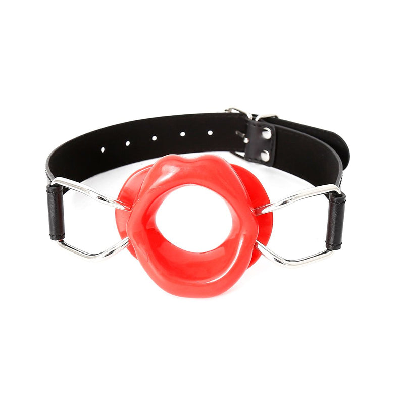Kiotos Leather - Rode Mondknevel met Rode Lippen - Fascinerende Toevoeging voor Intiem Plezier-Laced-up.nl