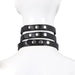 Kiotos Leather - Triple O-Ring Collar - Body Safe Kunstleer - Omtrek: 29/38 cm - 60 gr-Laced-up.nl