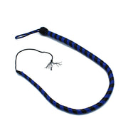 Kiotos - Lederen Single Tail Zweep - Blauw/Zwart - 90 cm-Erotiekvoordeel.nl
