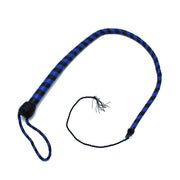 Kiotos - Lederen Single Tail Zweep - Blauw/Zwart - 90 cm-Erotiekvoordeel.nl