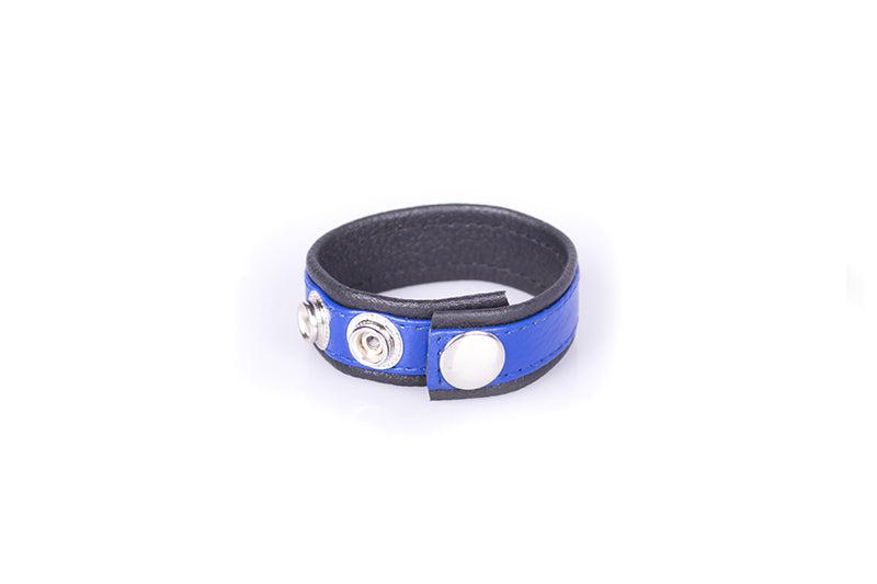 Kiotos - Leather Cock Strap - Blue/Black-Laced-up.nl
