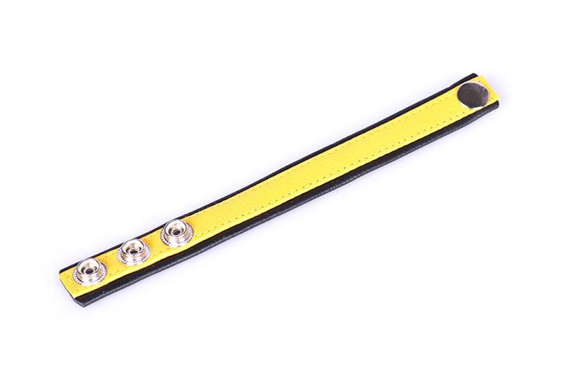 Kiotos - Leather Cock Strap - Black/Yellow - Laced-up.nl