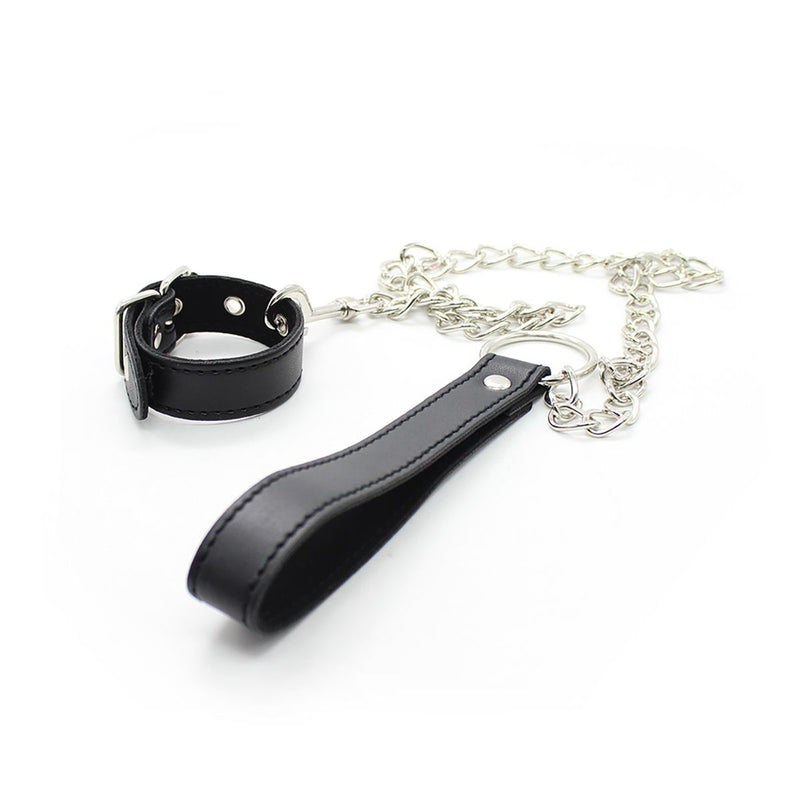 Kiotos - Leren penis/bal strap Met leiband-Laced-up.nl