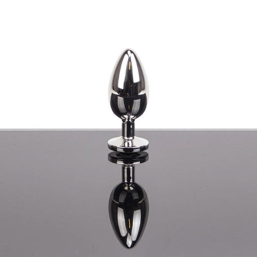 Kiotos - Lichtgewicht Buttplug Metaal Met Wit Kristal - Medium-Erotiekvoordeel.nl