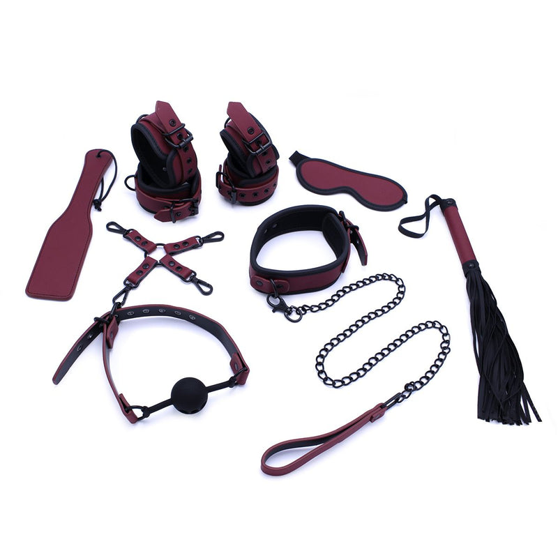 Kiotos - Luxe Bondageset Met Opbergtas - Bordeauxrood/Zwart-Laced-up.nl