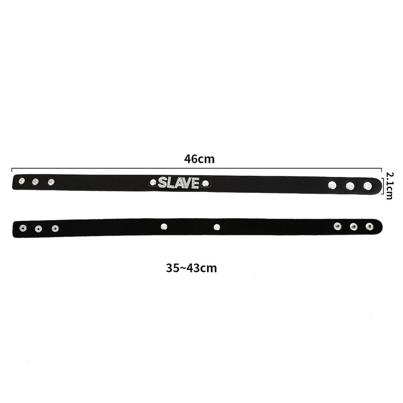 Kiotos - Luxe PU Leren Collar Met naamplaatje SLAVE-Laced-up.nl