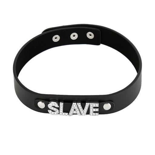 Kiotos - Luxe PU Leren Collar Met naamplaatje SLAVE-Laced-up.nl