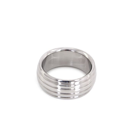Kiotos - Luxe RVS Donut Cockring Fancy Met voelbare Groeven-Erotiekvoordeel.nl