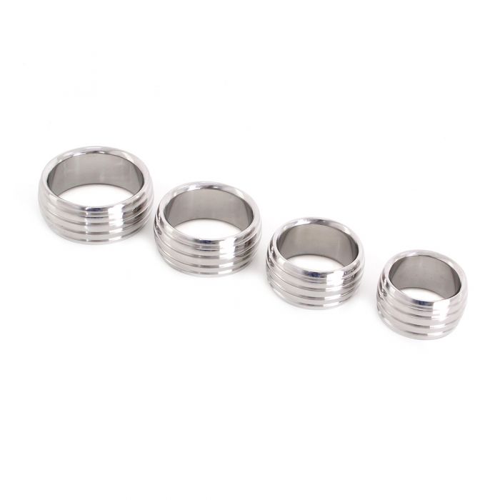 Kiotos - Luxe RVS Donut Cockring Fancy Met voelbare Groeven-Erotiekvoordeel.nl