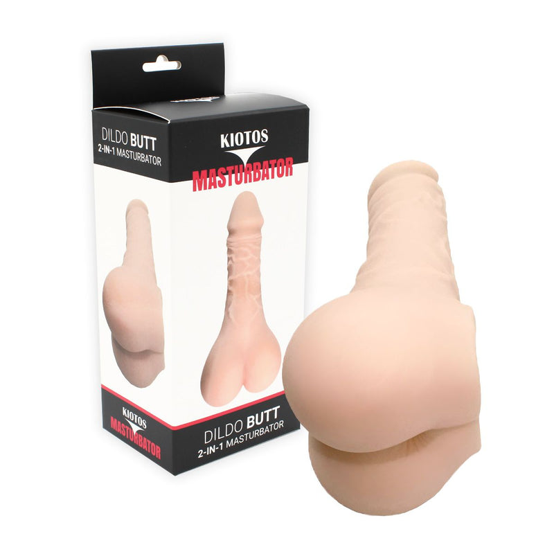 Kiotos - Masturbator & Dildo Butt 2-in-1 - lichte huidskleur-Laced-up.nl