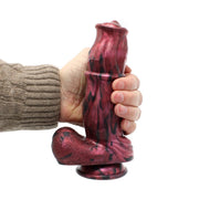 Kiotos Monstar - Benny - Siliconen Fantasie Dildo - Lengte 215 mm - Diameter 55 mm - Rood/Zwart-Erotiekvoordeel.nl
