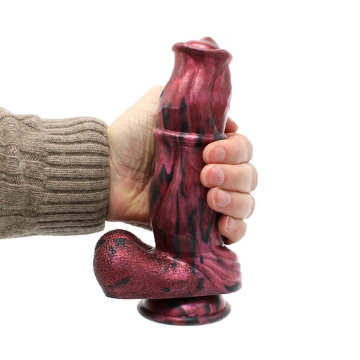 Kiotos Monstar - Benny - Siliconen Fantasie Dildo - Lengte 215 mm - Diameter 55 mm - Rood/Zwart-Erotiekvoordeel.nl